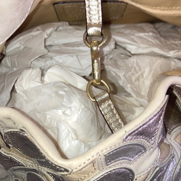 Coach Peyton Leather Mosiac Shoulder Bag - Picture 6 of 12